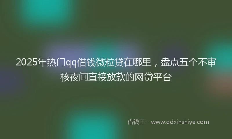 2025年热门qq借钱微粒贷在哪里，盘点五个不审核夜间直接放款的网贷平台