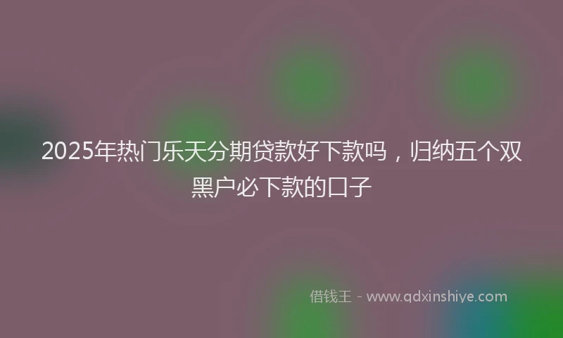 2025年热门乐天分期贷款好下款吗，归纳五个双黑户必下款的口子