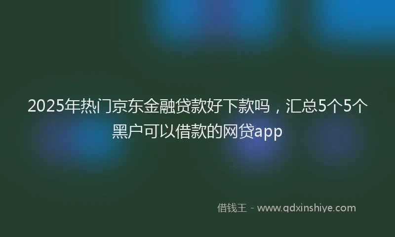 2025年热门京东金融贷款好下款吗，汇总5个5个黑户可以借款的网贷app