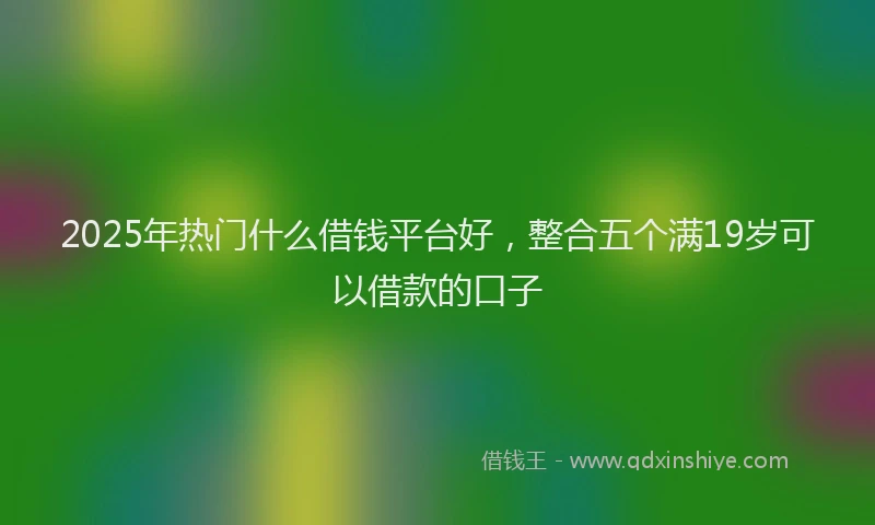 2025年热门什么借钱平台好，整合五个满19岁可以借款的口子