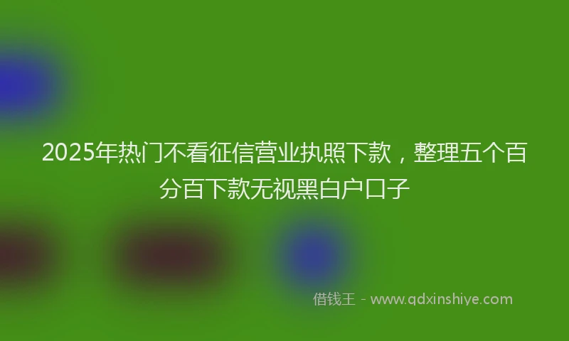2025年热门不看征信营业执照下款，整理五个百分百下款无视黑白户口子