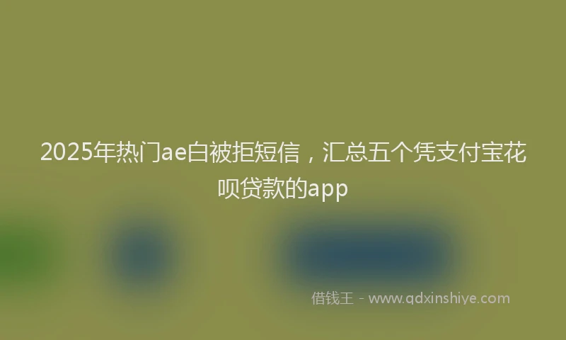 2025年热门ae白被拒短信，汇总五个凭支付宝花呗贷款的app