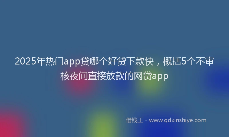 2025年热门app贷哪个好贷下款快，概括5个不审核夜间直接放款的网贷app