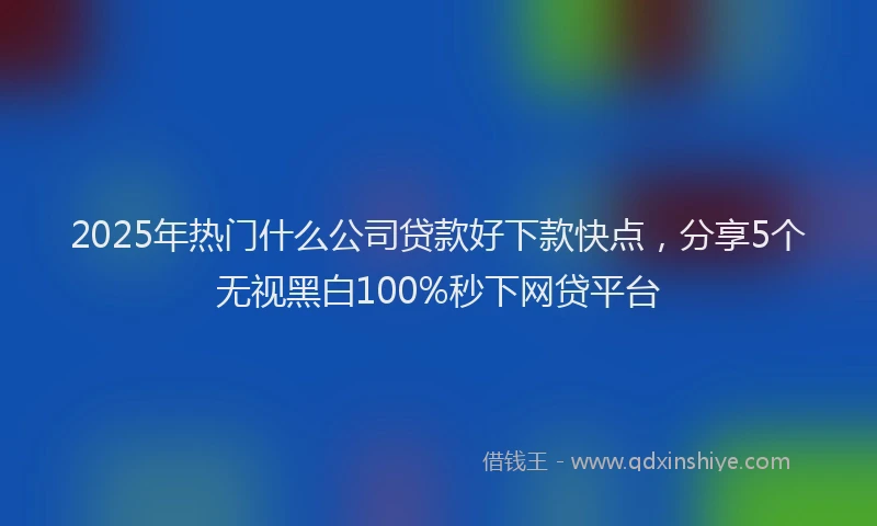 2025年热门什么公司贷款好下款快点，分享5个无视黑白100%秒下网贷平台