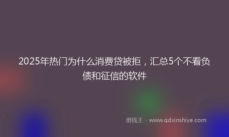 2025年热门为什么消费贷被拒，汇总5个不看负债和征信的软件