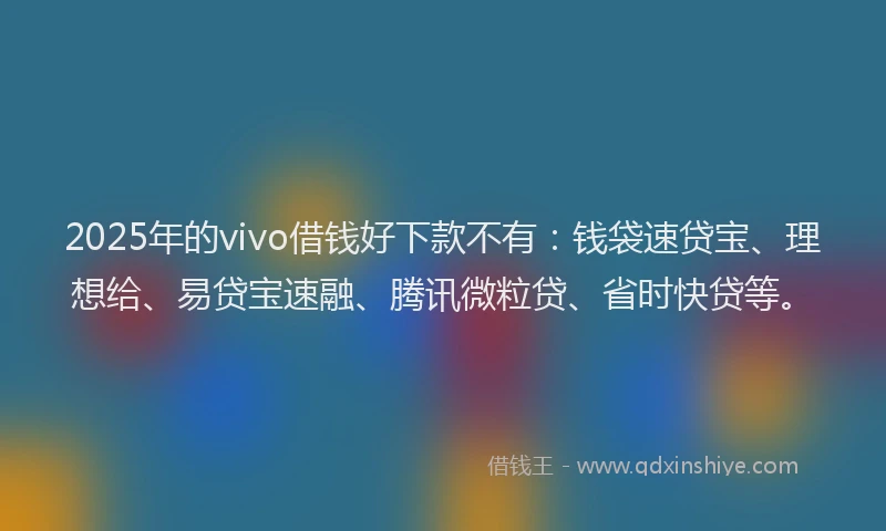 2025年的vivo借钱好下款不有：钱袋速贷宝、理想给、易贷宝速融、腾讯微粒贷、省时快贷等。