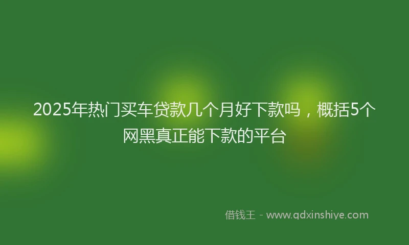 2025年热门买车贷款几个月好下款吗，概括5个网黑真正能下款的平台