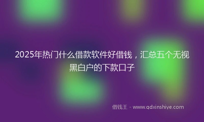 2025年热门什么借款软件好借钱，汇总五个无视黑白户的下款口子