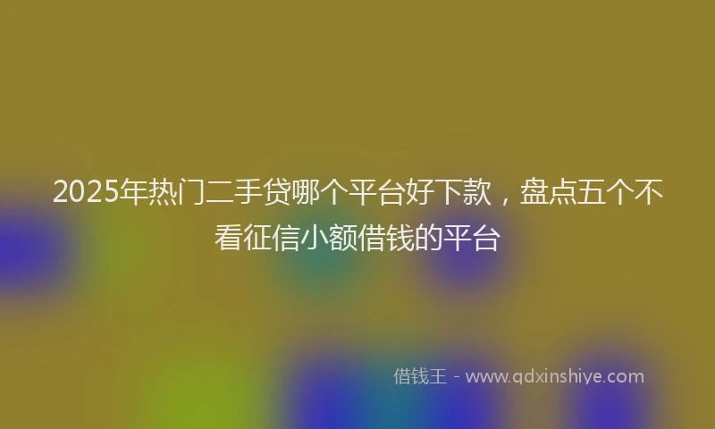 2025年热门二手贷哪个平台好下款，盘点五个不看征信小额借钱的平台