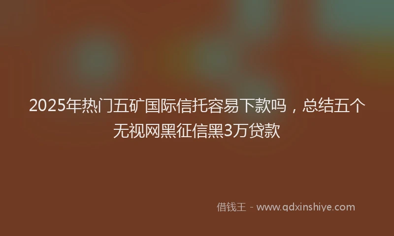 2025年热门五矿国际信托容易下款吗，总结五个无视网黑征信黑3万贷款