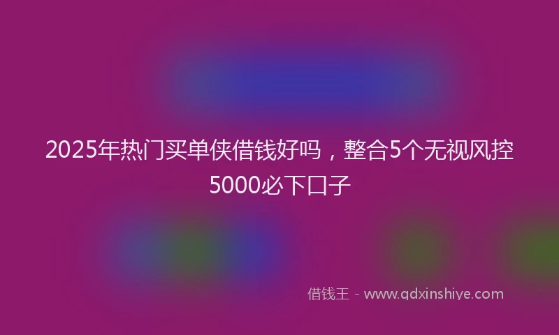 2025年热门买单侠借钱好吗，整合5个无视风控5000必下口子