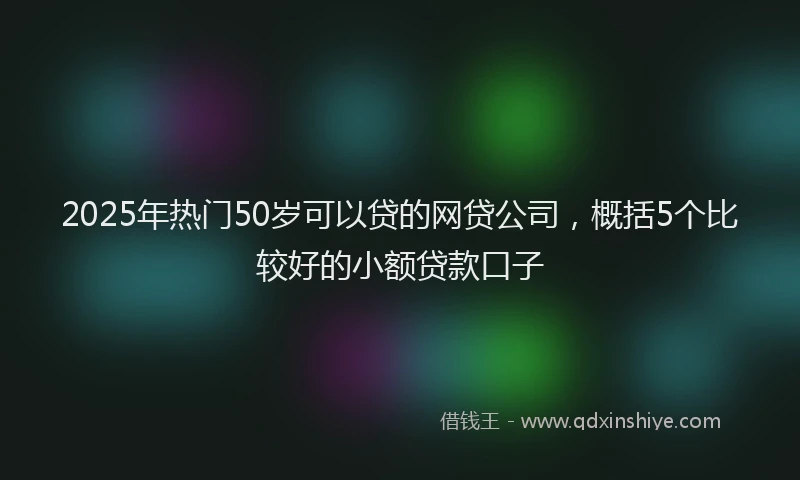 2025年热门50岁可以贷的网贷公司，概括5个比较好的小额贷款口子