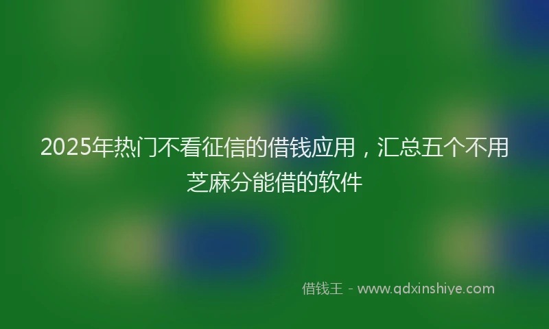 2025年热门不看征信的借钱应用，汇总五个不用芝麻分能借的软件