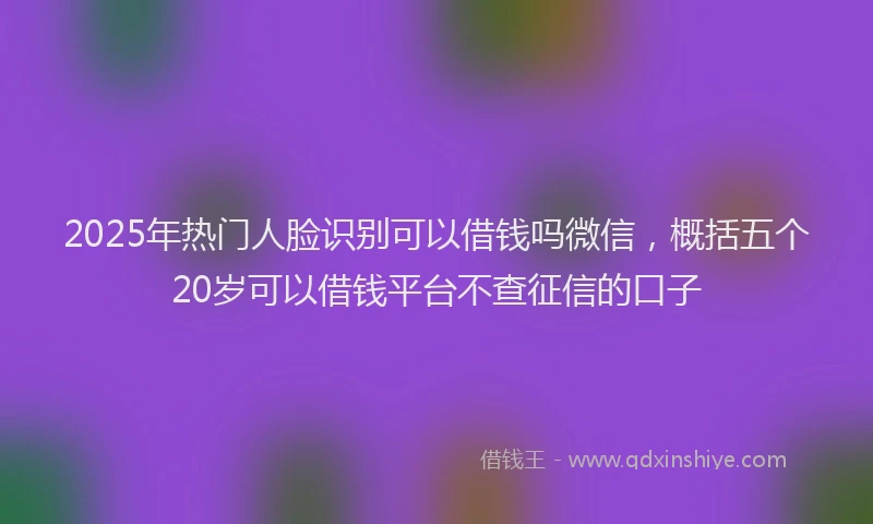2025年热门人脸识别可以借钱吗微信，概括五个20岁可以借钱平台不查征信的口子