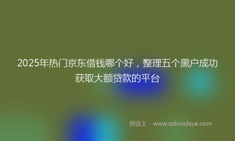 2025年热门京东借钱哪个好，整理五个黑户成功获取大额贷款的平台