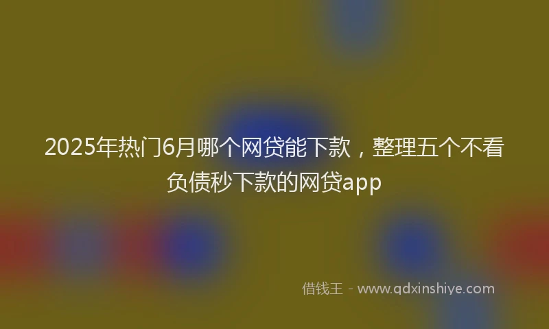 2025年热门6月哪个网贷能下款，整理五个不看负债秒下款的网贷app