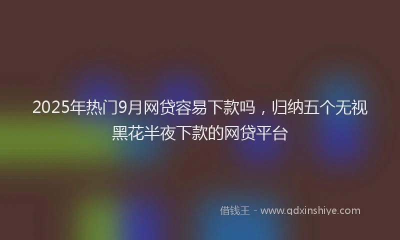 2025年热门9月网贷容易下款吗，归纳五个无视黑花半夜下款的网贷平台