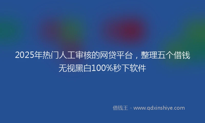 2025年热门人工审核的网贷平台，整理五个借钱无视黑白100%秒下软件