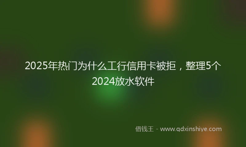 2025年热门为什么工行信用卡被拒，整理5个2024放水软件