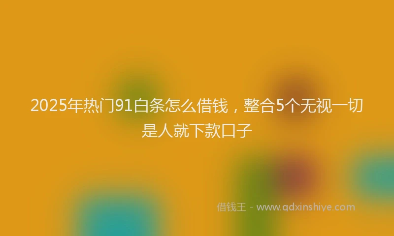 2025年热门91白条怎么借钱，整合5个无视一切是人就下款口子