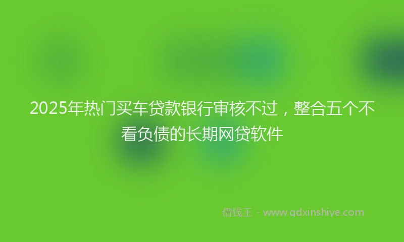 2025年热门买车贷款银行审核不过，整合五个不看负债的长期网贷软件