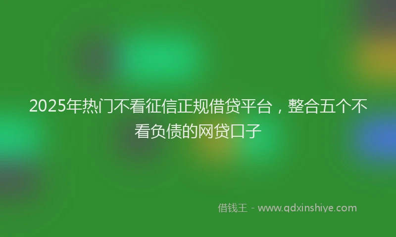 2025年热门不看征信正规借贷平台，整合五个不看负债的网贷口子