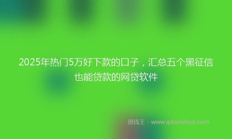 2025年热门5万好下款的口子，汇总五个黑征信也能贷款的网贷软件