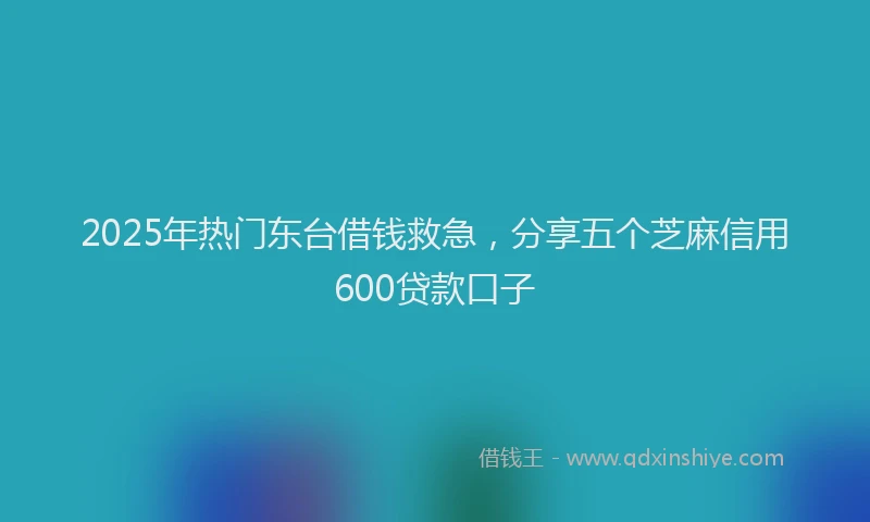 2025年热门东台借钱救急，分享五个芝麻信用600贷款口子
