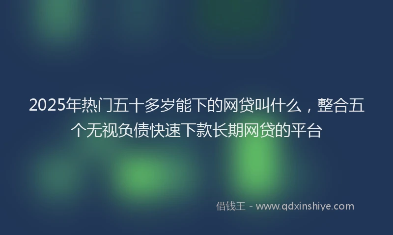 2025年热门五十多岁能下的网贷叫什么，整合五个无视负债快速下款长期网贷的平台