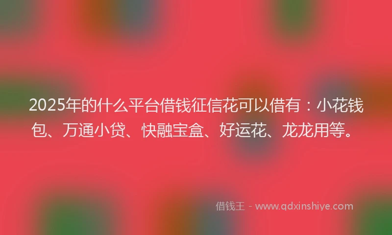 2025年的什么平台借钱征信花可以借有：小花钱包、万通小贷、快融宝盒、好运花、龙龙用等。