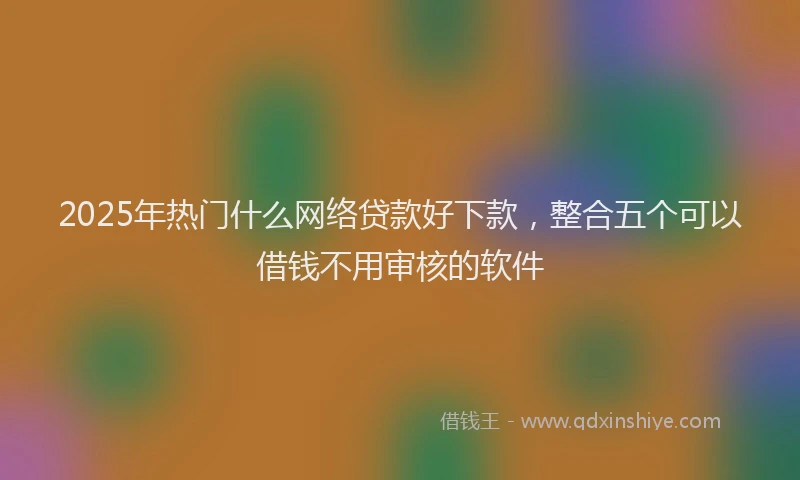 2025年热门什么网络贷款好下款，整合五个可以借钱不用审核的软件