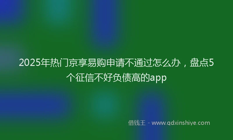 2025年热门京享易购申请不通过怎么办，盘点5个征信不好负债高的app