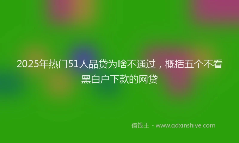 2025年热门51人品贷为啥不通过，概括五个不看黑白户下款的网贷