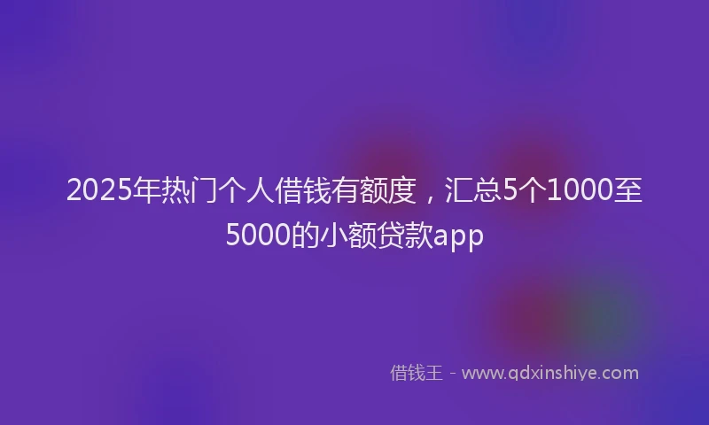2025年热门个人借钱有额度，汇总5个1000至5000的小额贷款app