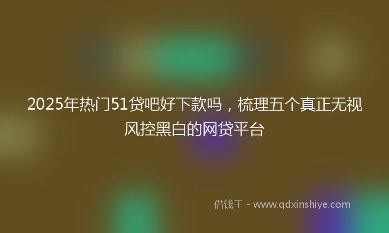 2025年热门51贷吧好下款吗，梳理五个真正无视风控黑白的网贷平台