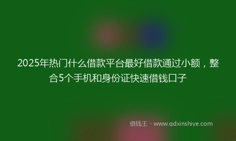 2025年热门什么借款平台最好借款通过小额，整合5个手机和身份证快速借钱口子