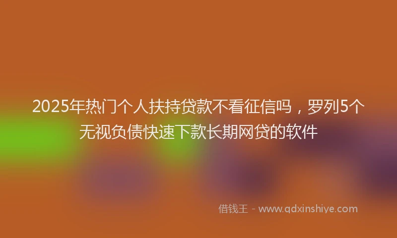2025年热门个人扶持贷款不看征信吗，罗列5个无视负债快速下款长期网贷的软件