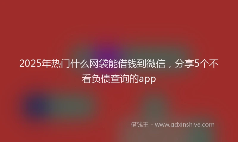 2025年热门什么网袋能借钱到微信，分享5个不看负债查询的app