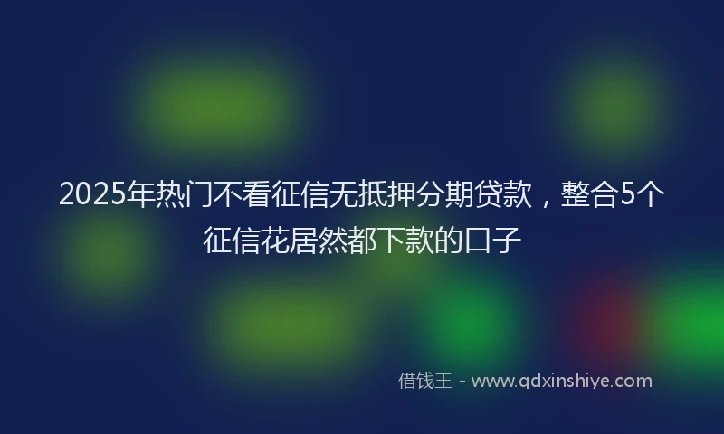 2025年热门不看征信无抵押分期贷款，整合5个征信花居然都下款的口子