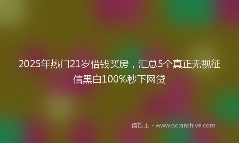 2025年热门21岁借钱买房，汇总5个真正无视征信黑白100%秒下网贷