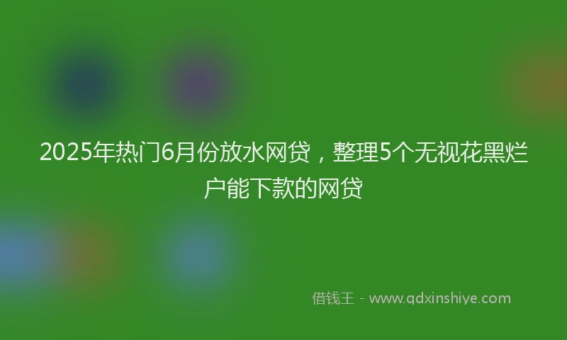 2025年热门6月份放水网贷，整理5个无视花黑烂户能下款的网贷