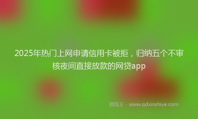 2025年热门上网申请信用卡被拒，归纳五个不审核夜间直接放款的网贷app