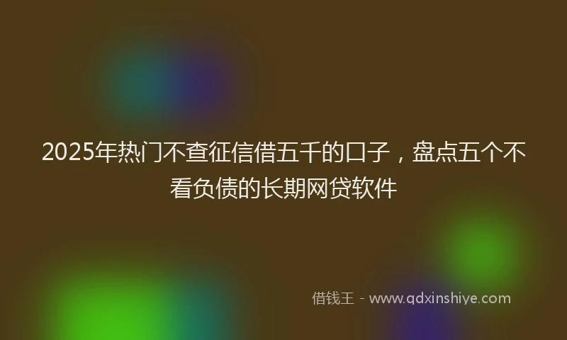 2025年热门不查征信借五千的口子，盘点五个不看负债的长期网贷软件