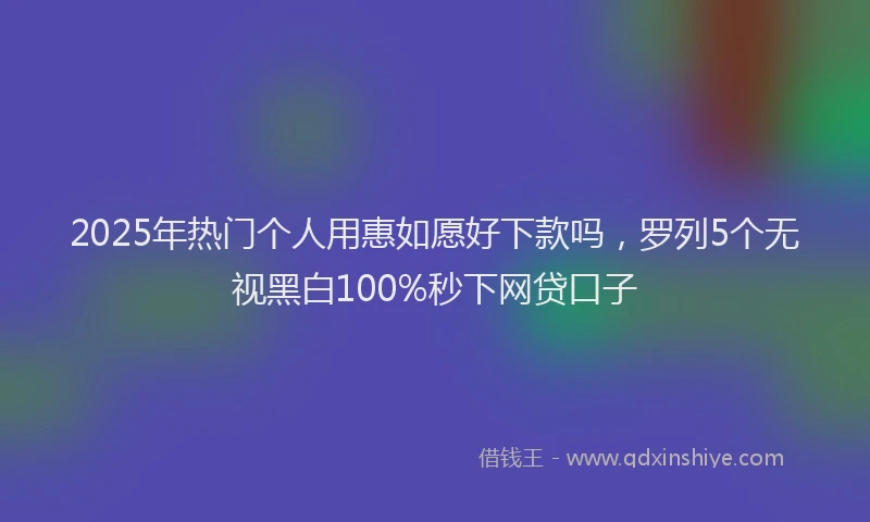 2025年热门个人用惠如愿好下款吗，罗列5个无视黑白100%秒下网贷口子