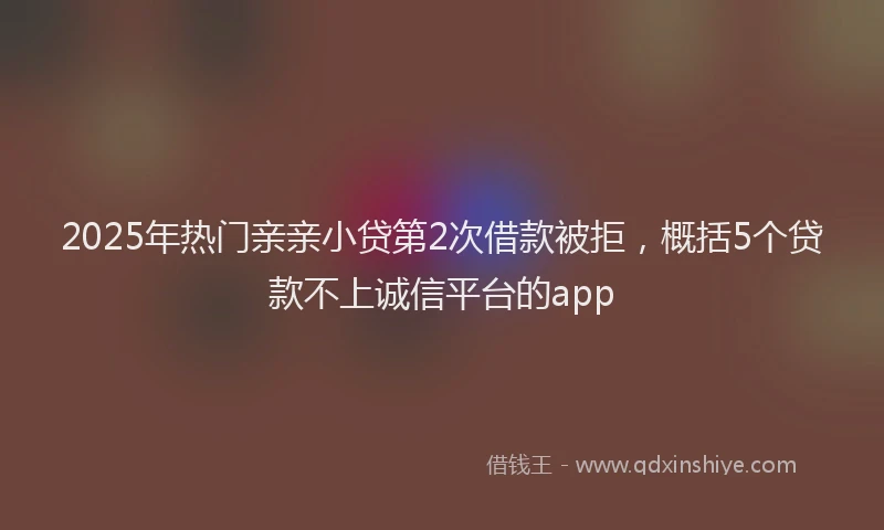 2025年热门亲亲小贷第2次借款被拒，概括5个贷款不上诚信平台的app
