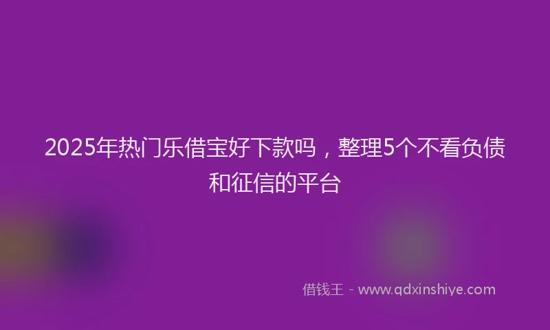 2025年热门乐借宝好下款吗，整理5个不看负债和征信的平台