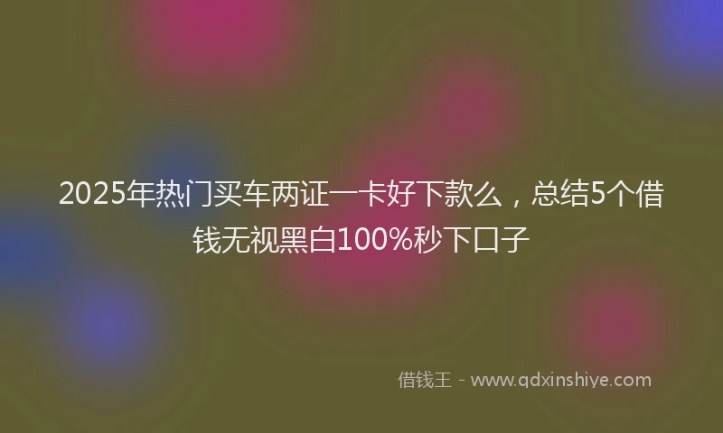 2025年热门买车两证一卡好下款么，总结5个借钱无视黑白100%秒下口子