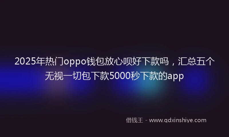 2025年热门oppo钱包放心呗好下款吗，汇总五个无视一切包下款5000秒下款的app
