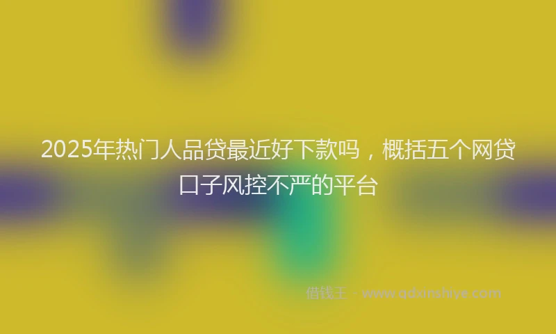 2025年热门人品贷最近好下款吗，概括五个网贷口子风控不严的平台