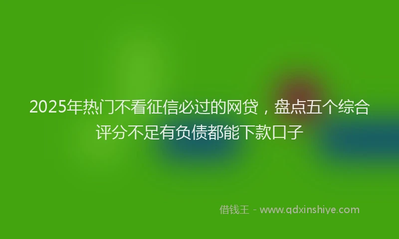 2025年热门不看征信必过的网贷，盘点五个综合评分不足有负债都能下款口子